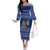 Anguilla Christmas Family Matching Off The Shoulder Long Sleeve Dress and Hawaiian Shirt with Santa Pineapple Floral Tree Island Crest and Tropical Pattern Design - Wonder Print Shop