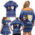 Anguilla Christmas Family Matching Off Shoulder Short Dress and Hawaiian Shirt with Santa Pineapple Floral Tree Island Crest and Tropical Pattern Design - Wonder Print Shop