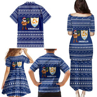 Anguilla Christmas Family Matching Puletasi and Hawaiian Shirt with Santa Pineapple Floral Tree Island Crest and Tropical Pattern Design - Wonder Print Shop