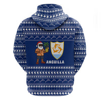 Anguilla Christmas Hoodie with Santa Pineapple Floral Tree Island Crest and Tropical Pattern Design - Wonder Print Shop