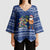 Anguilla Christmas Kimono Sleeve Blouse with Santa Pineapple Floral Tree Island Crest and Tropical Pattern Design - Wonder Print Shop