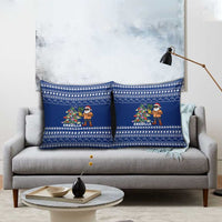 Anguilla Christmas Pillow Cover with Santa Pineapple Floral Tree Island Crest and Tropical Pattern Design - Wonder Print Shop
