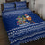 Anguilla Christmas Quilt Bed Set with Santa Pineapple Floral Tree Island Crest and Tropical Pattern Design - Wonder Print Shop