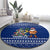 Anguilla Christmas Round Carpet with Santa Pineapple Floral Tree Island Crest and Tropical Pattern Design - Wonder Print Shop
