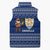 Anguilla Christmas Sleeveless Puffer Jacket with Santa Pineapple Floral Tree Island Crest and Tropical Pattern Design - Wonder Print Shop