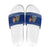 Anguilla Christmas Slide Sandals with Santa Pineapple Floral Tree Island Crest and Tropical Pattern Design - Wonder Print Shop