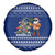 Anguilla Christmas Spare Tire Cover with Santa Pineapple Floral Tree Island Crest and Tropical Pattern Design - Wonder Print Shop
