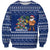 Anguilla Christmas Sweatshirt with Santa Pineapple Floral Tree Island Crest and Tropical Pattern Design - Wonder Print Shop