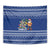 Anguilla Christmas Tapestry with Santa Pineapple Floral Tree Island Crest and Tropical Pattern Design - Wonder Print Shop