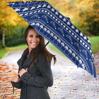 Anguilla Christmas Umbrella with Santa Pineapple Floral Tree Island Crest and Tropical Pattern Design - Wonder Print Shop