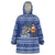 Anguilla Christmas Wearable Blanket Hoodie with Santa Pineapple Floral Tree Island Crest and Tropical Pattern Design - Wonder Print Shop