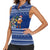 Anguilla Christmas Women Sleeveless Polo Shirt with Santa Pineapple Floral Tree Island Crest and Tropical Pattern Design - Wonder Print Shop