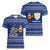Anguilla Christmas Women V-Neck T-Shirt with Santa Pineapple Floral Tree Island Crest and Tropical Pattern Design - Wonder Print Shop