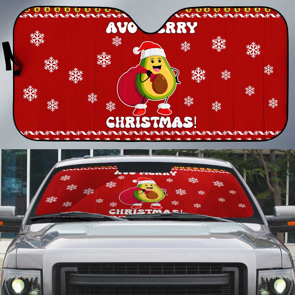 Avo Merry Christmas Auto Sun Shade Xmas Holiday Patterns - Wonder Print Shop