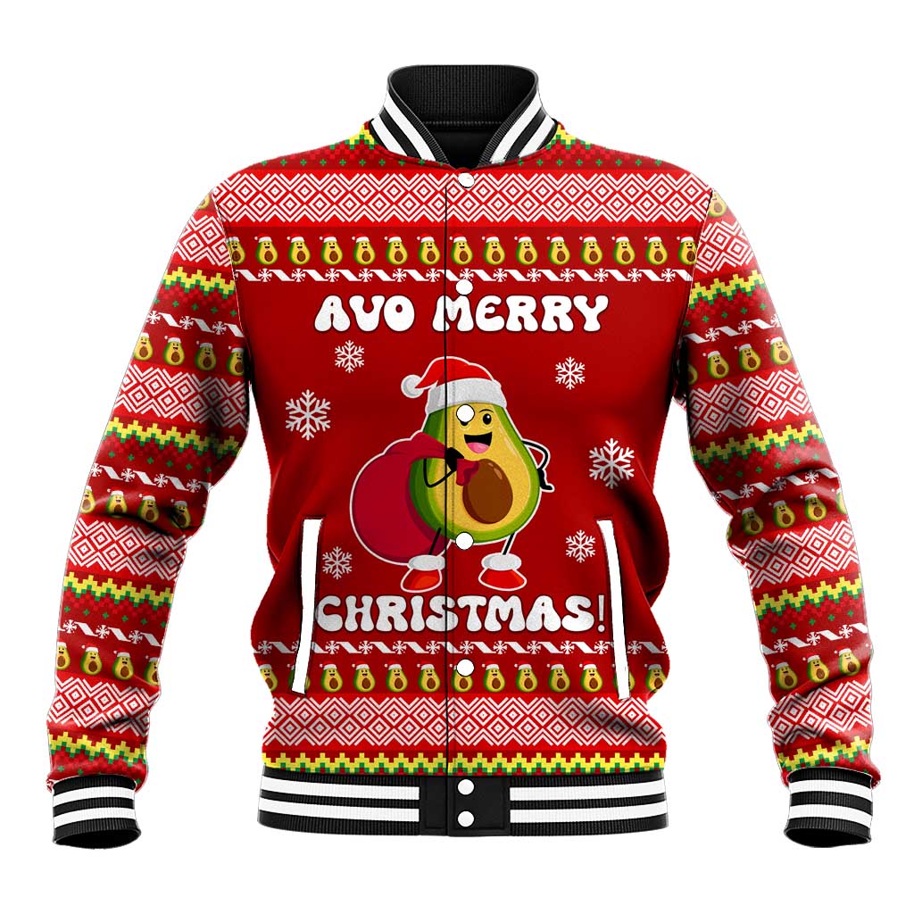 Avo Merry Christmas Baseball Jacket Xmas Holiday Patterns - Wonder Print Shop