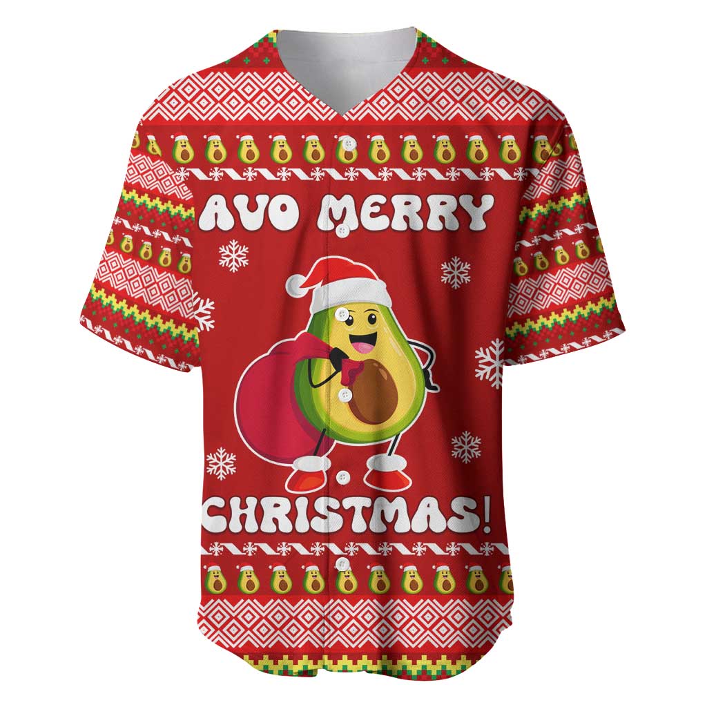 Avo Merry Christmas Baseball Jersey Xmas Holiday Patterns - Wonder Print Shop