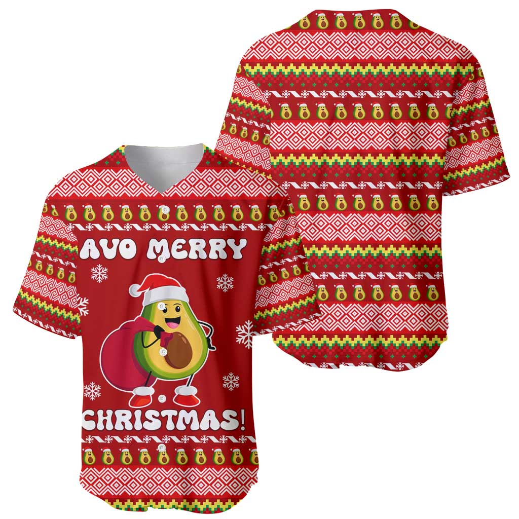 Avo Merry Christmas Baseball Jersey Xmas Holiday Patterns - Wonder Print Shop