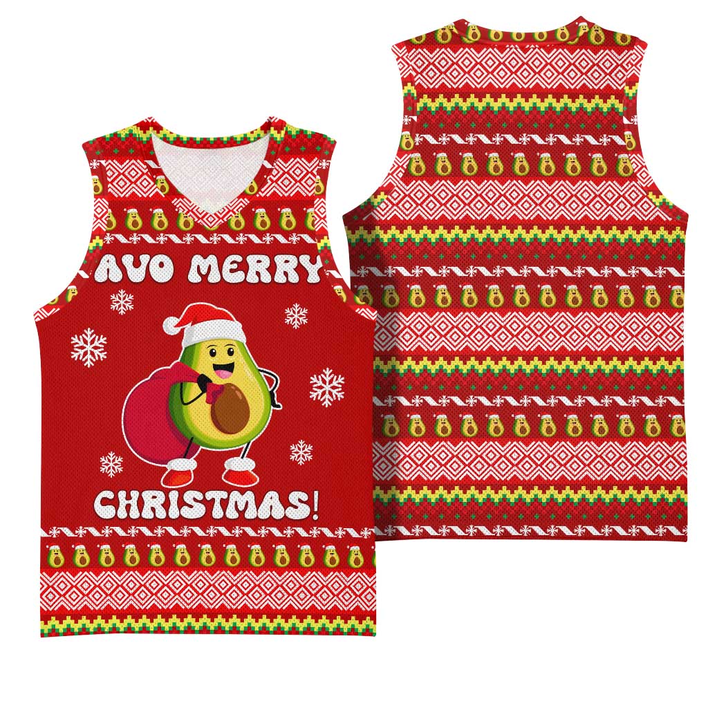 Avo Merry Christmas Basketball Jersey Xmas Holiday Patterns - Wonder Print Shop