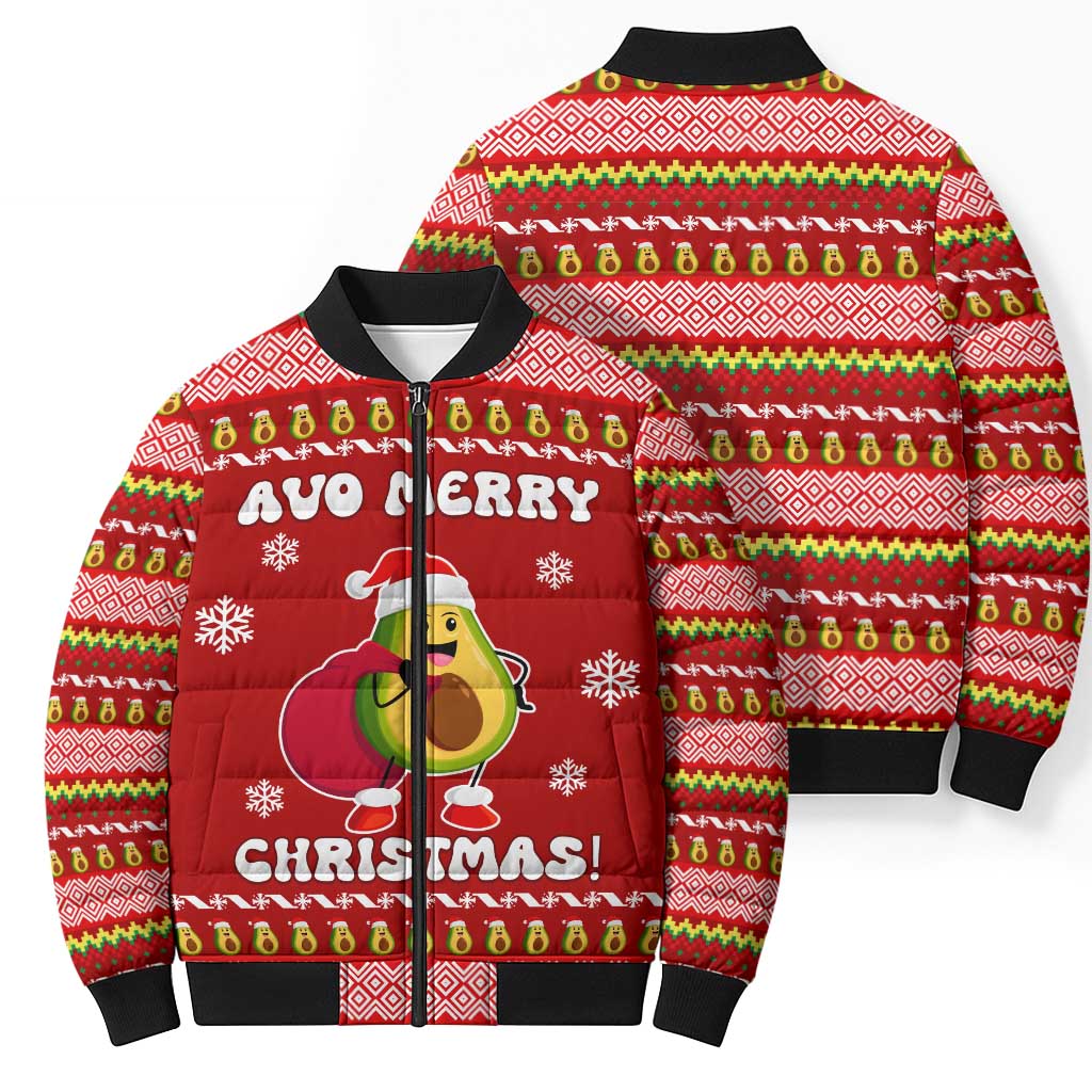 Avo Merry Christmas Bomber Puffer Jacket Xmas Holiday Patterns - Wonder Print Shop