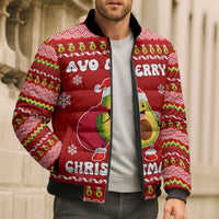 Avo Merry Christmas Bomber Puffer Jacket Xmas Holiday Patterns - Wonder Print Shop