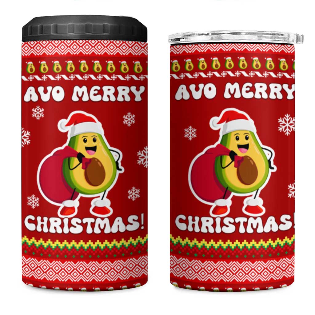 Avo Merry Christmas 4 in 1 Can Cooler Tumbler Xmas Holiday Patterns - Wonder Print Shop