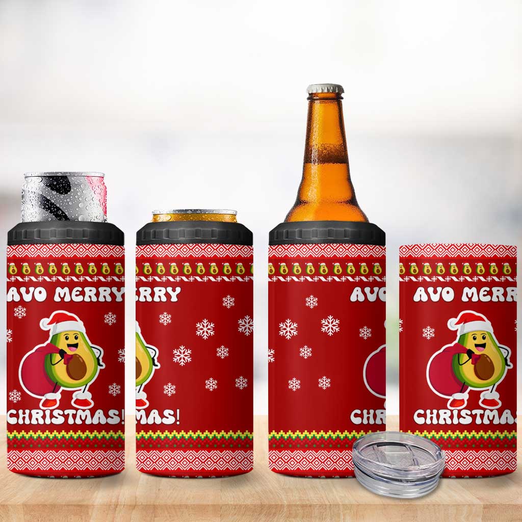 Avo Merry Christmas 4 in 1 Can Cooler Tumbler Xmas Holiday Patterns - Wonder Print Shop