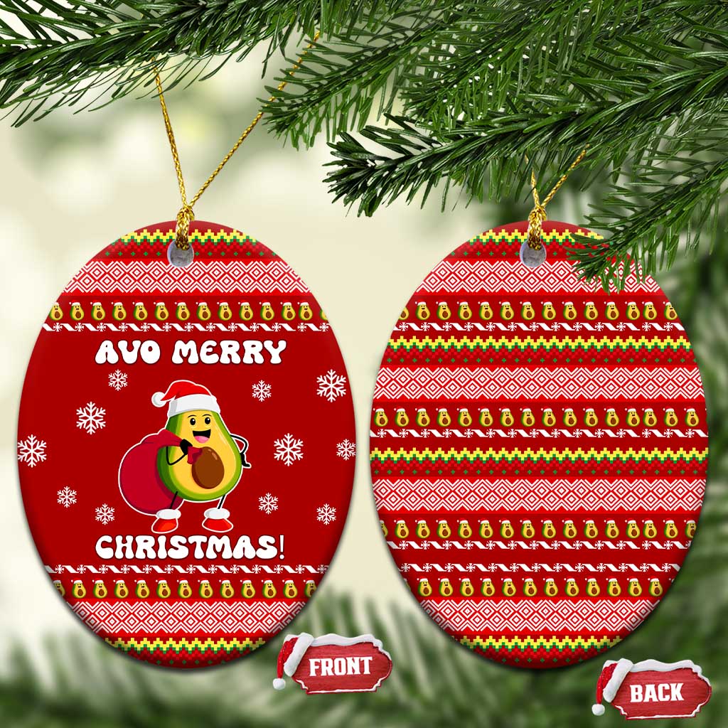 Avo Merry Christmas Ceramic Ornament Xmas Holiday Patterns - Wonder Print Shop