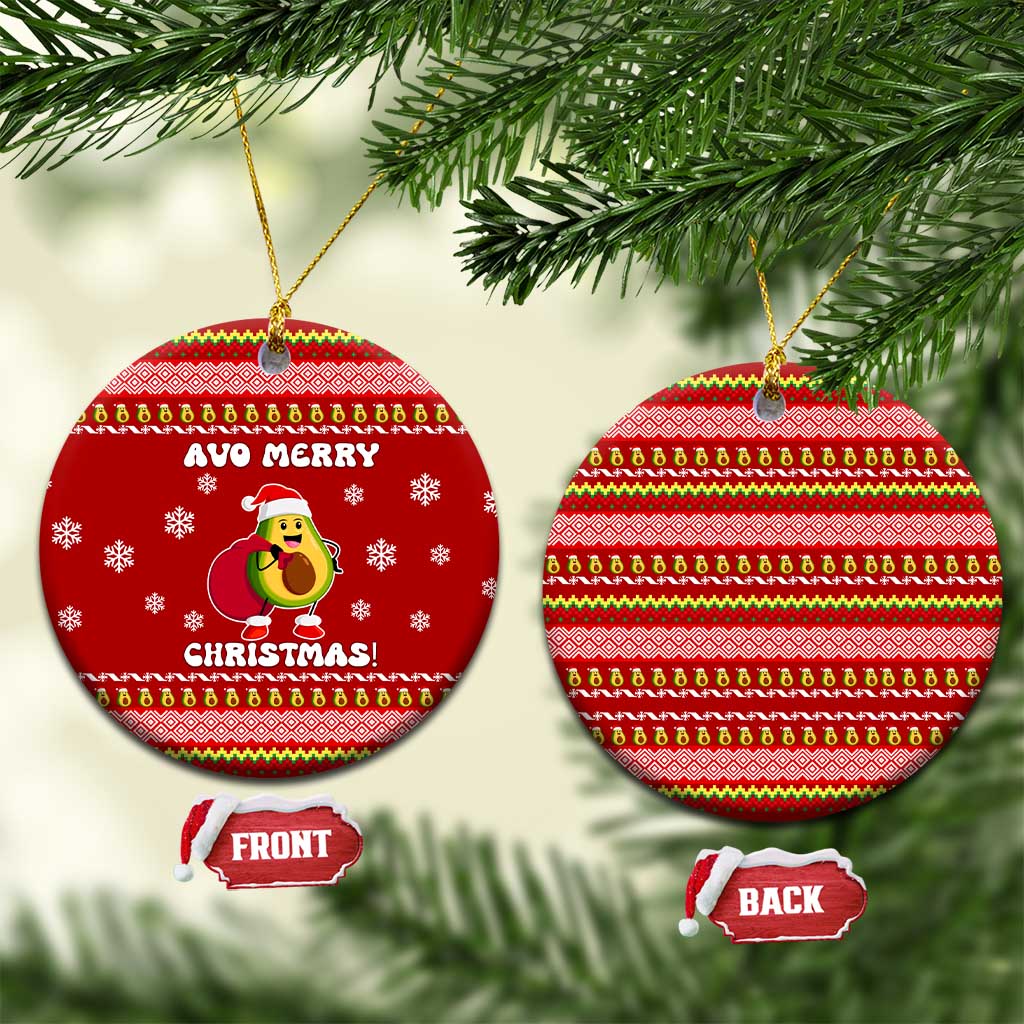 Avo Merry Christmas Ceramic Ornament Xmas Holiday Patterns - Wonder Print Shop