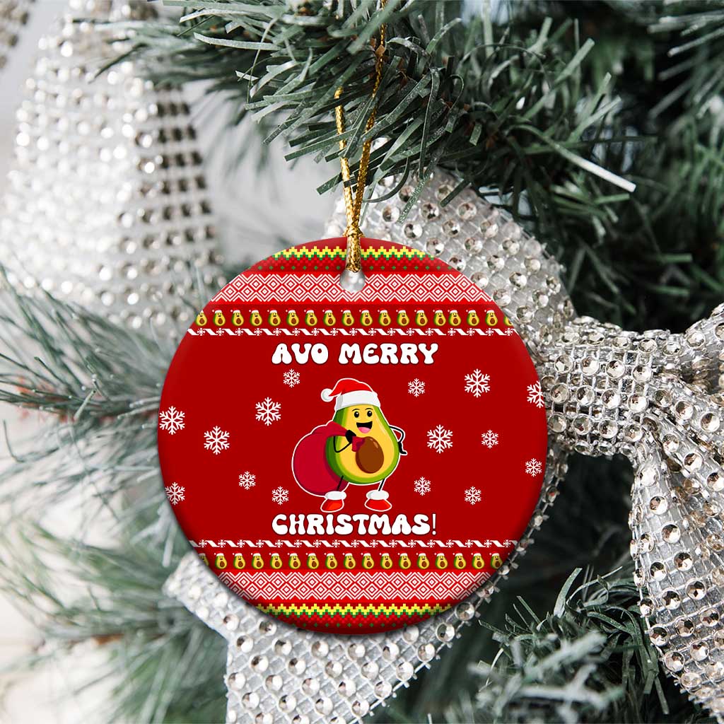 Avo Merry Christmas Ceramic Ornament Xmas Holiday Patterns - Wonder Print Shop