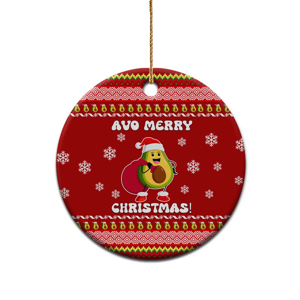 Avo Merry Christmas Ceramic Ornament Xmas Holiday Patterns - Wonder Print Shop