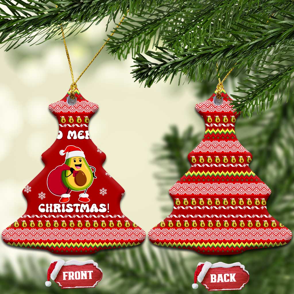 Avo Merry Christmas Ceramic Ornament Xmas Holiday Patterns - Wonder Print Shop