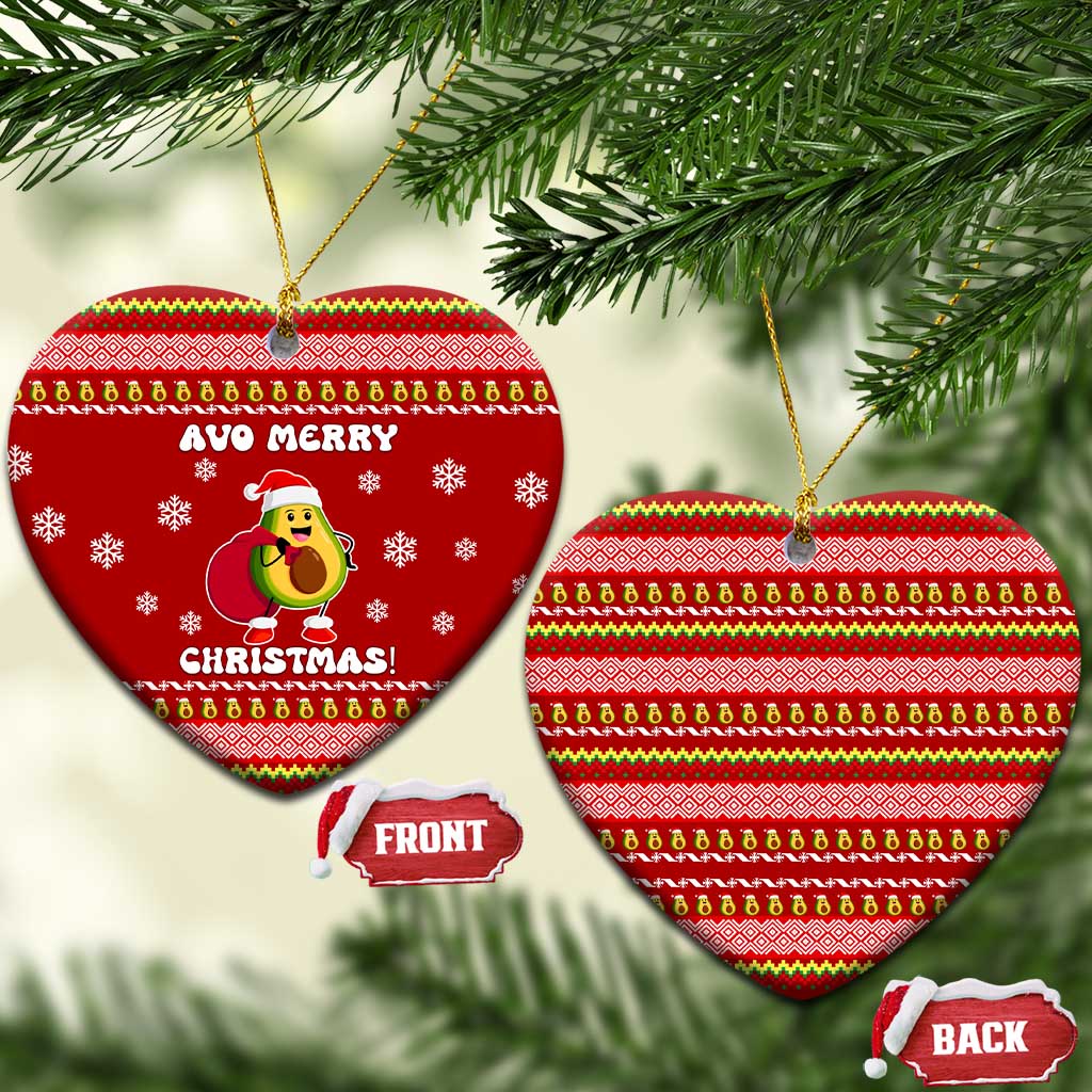 Avo Merry Christmas Ceramic Ornament Xmas Holiday Patterns - Wonder Print Shop