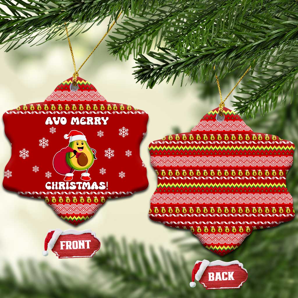 Avo Merry Christmas Ceramic Ornament Xmas Holiday Patterns - Wonder Print Shop