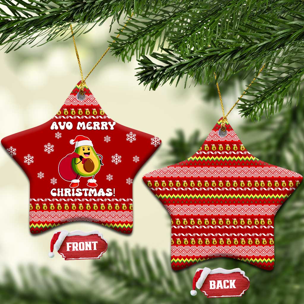 Avo Merry Christmas Ceramic Ornament Xmas Holiday Patterns - Wonder Print Shop