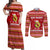 Avo Merry Christmas Couples Matching Off Shoulder Maxi Dress and Long Sleeve Button Shirt Xmas Holiday Patterns - Wonder Print Shop