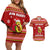 Avo Merry Christmas Couples Matching Off Shoulder Short Dress and Hawaiian Shirt Xmas Holiday Patterns - Wonder Print Shop