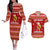 Avo Merry Christmas Couples Matching Off The Shoulder Long Sleeve Dress and Hawaiian Shirt Xmas Holiday Patterns - Wonder Print Shop