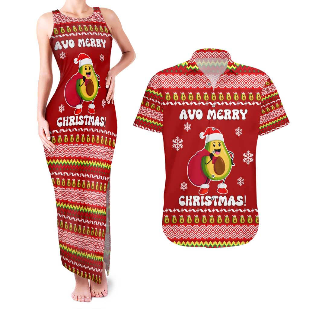 Avo Merry Christmas Couples Matching Tank Maxi Dress and Hawaiian Shirt Xmas Holiday Patterns - Wonder Print Shop