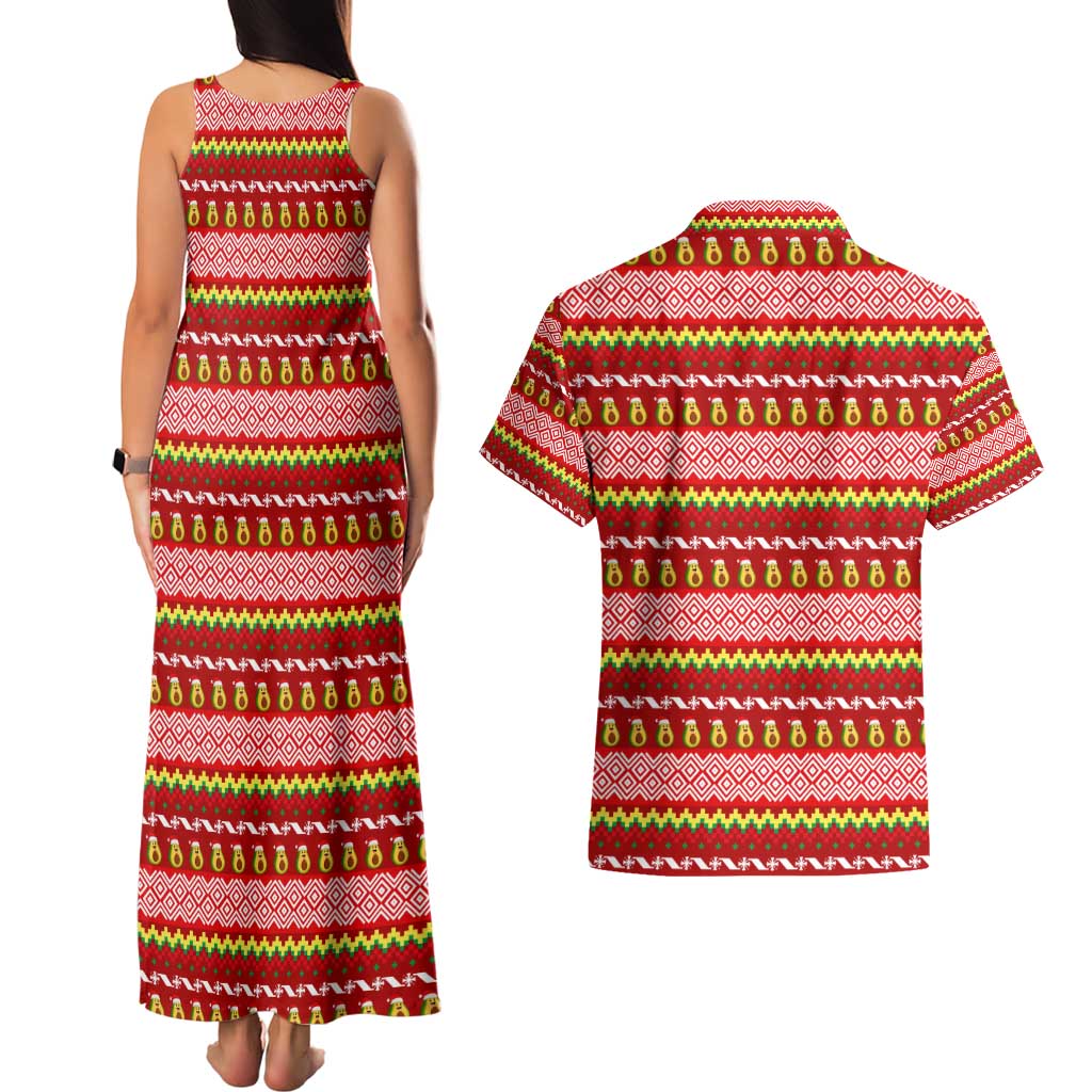 Avo Merry Christmas Couples Matching Tank Maxi Dress and Hawaiian Shirt Xmas Holiday Patterns - Wonder Print Shop