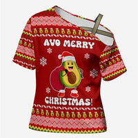 Avo Merry Christmas Cross Shoulder Shirt Xmas Holiday Patterns - Wonder Print Shop