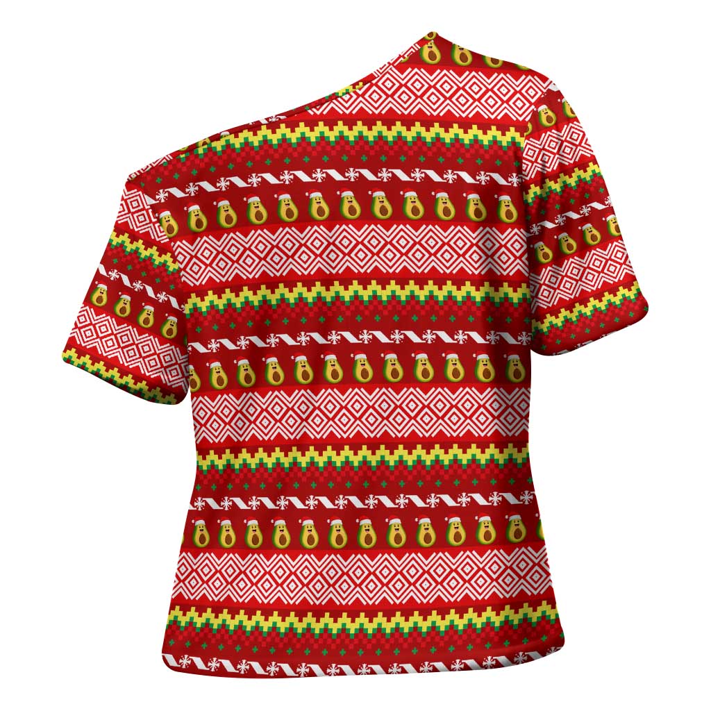 Avo Merry Christmas Cross Shoulder Shirt Xmas Holiday Patterns - Wonder Print Shop