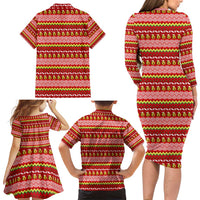 Avo Merry Christmas Family Matching Long Sleeve Bodycon Dress and Hawaiian Shirt Xmas Holiday Patterns - Wonder Print Shop