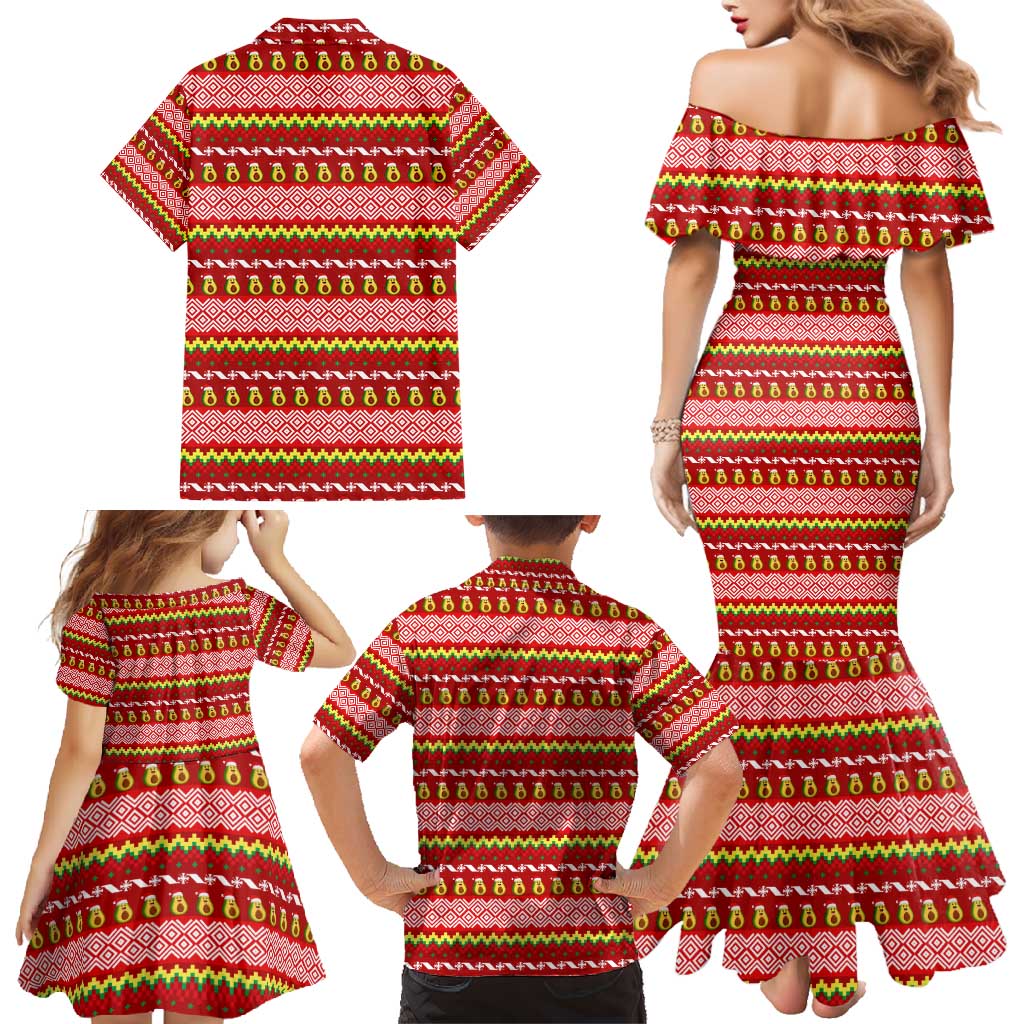 Avo Merry Christmas Family Matching Mermaid Dress and Hawaiian Shirt Xmas Holiday Patterns - Wonder Print Shop