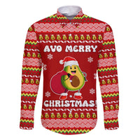 Avo Merry Christmas Family Matching Off The Shoulder Long Sleeve Dress and Hawaiian Shirt Xmas Holiday Patterns - Wonder Print Shop