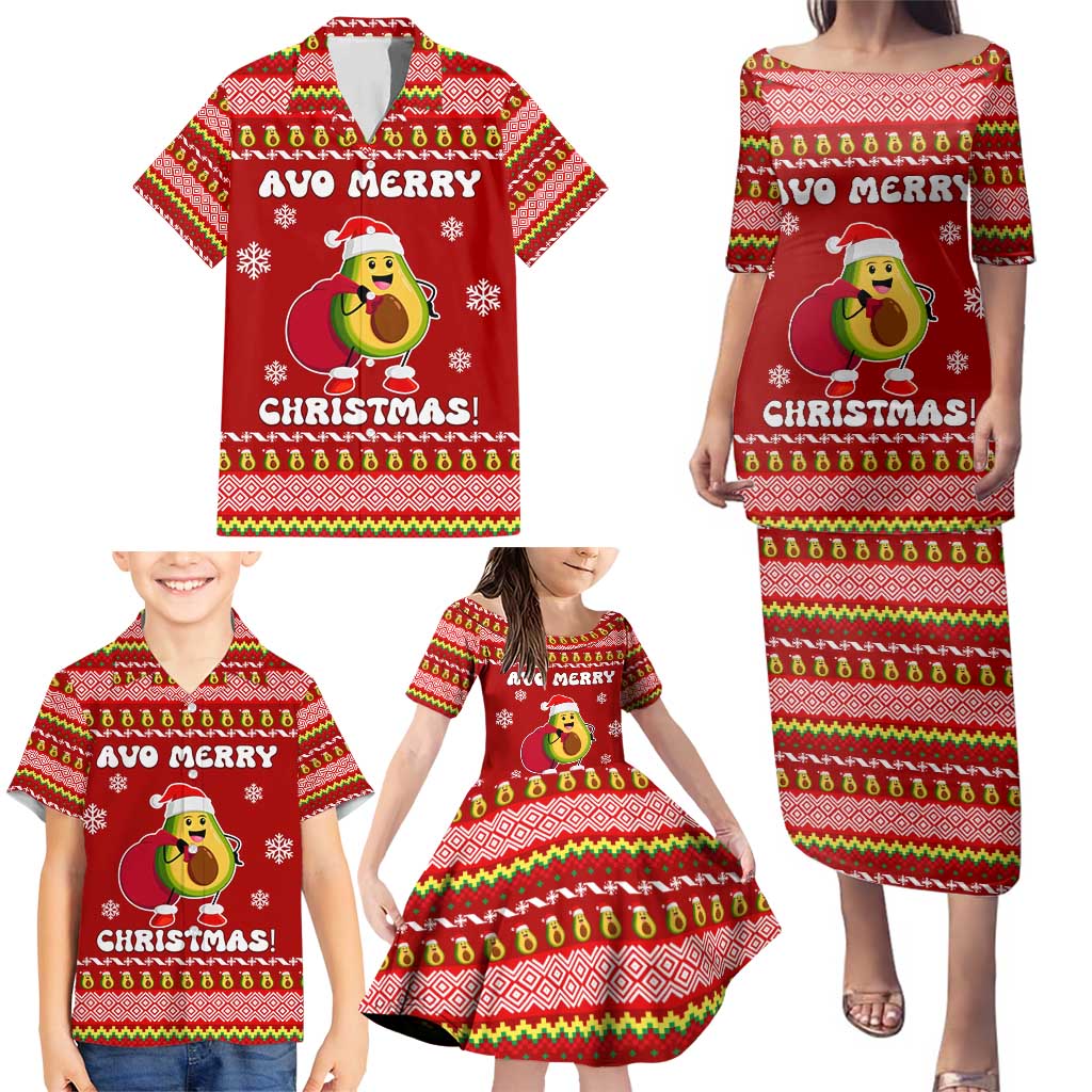 Avo Merry Christmas Family Matching Puletasi and Hawaiian Shirt Xmas Holiday Patterns - Wonder Print Shop