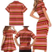 Avo Merry Christmas Family Matching Short Sleeve Bodycon Dress and Hawaiian Shirt Xmas Holiday Patterns - Wonder Print Shop