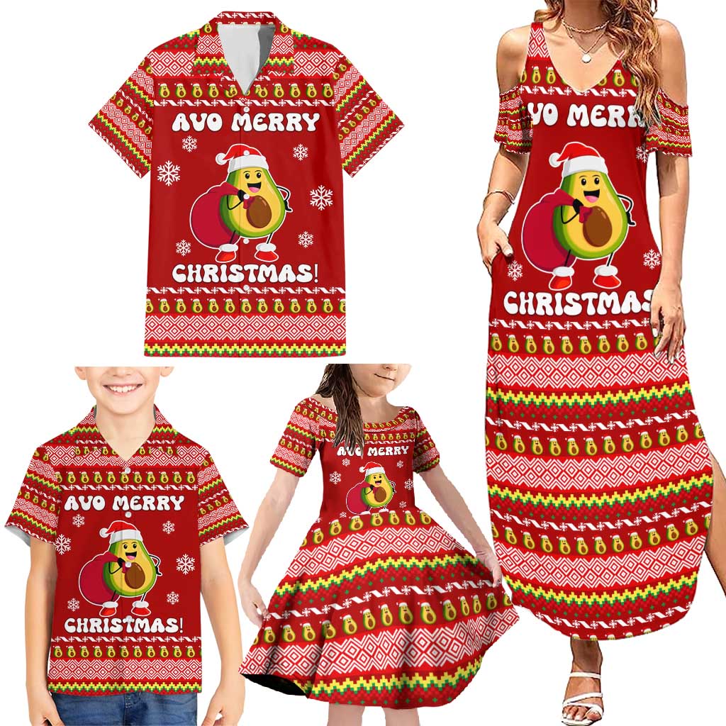 Avo Merry Christmas Family Matching Summer Maxi Dress and Hawaiian Shirt Xmas Holiday Patterns - Wonder Print Shop