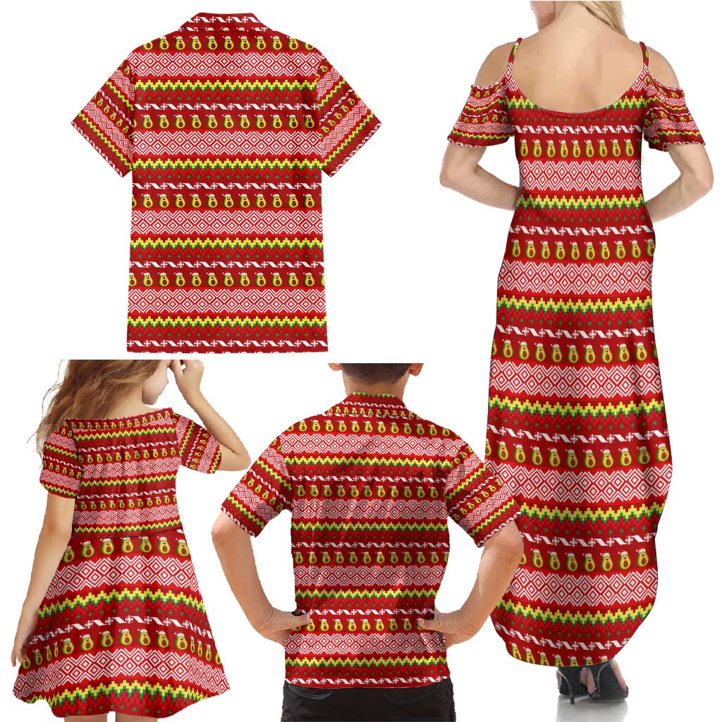 Avo Merry Christmas Family Matching Summer Maxi Dress and Hawaiian Shirt Xmas Holiday Patterns - Wonder Print Shop