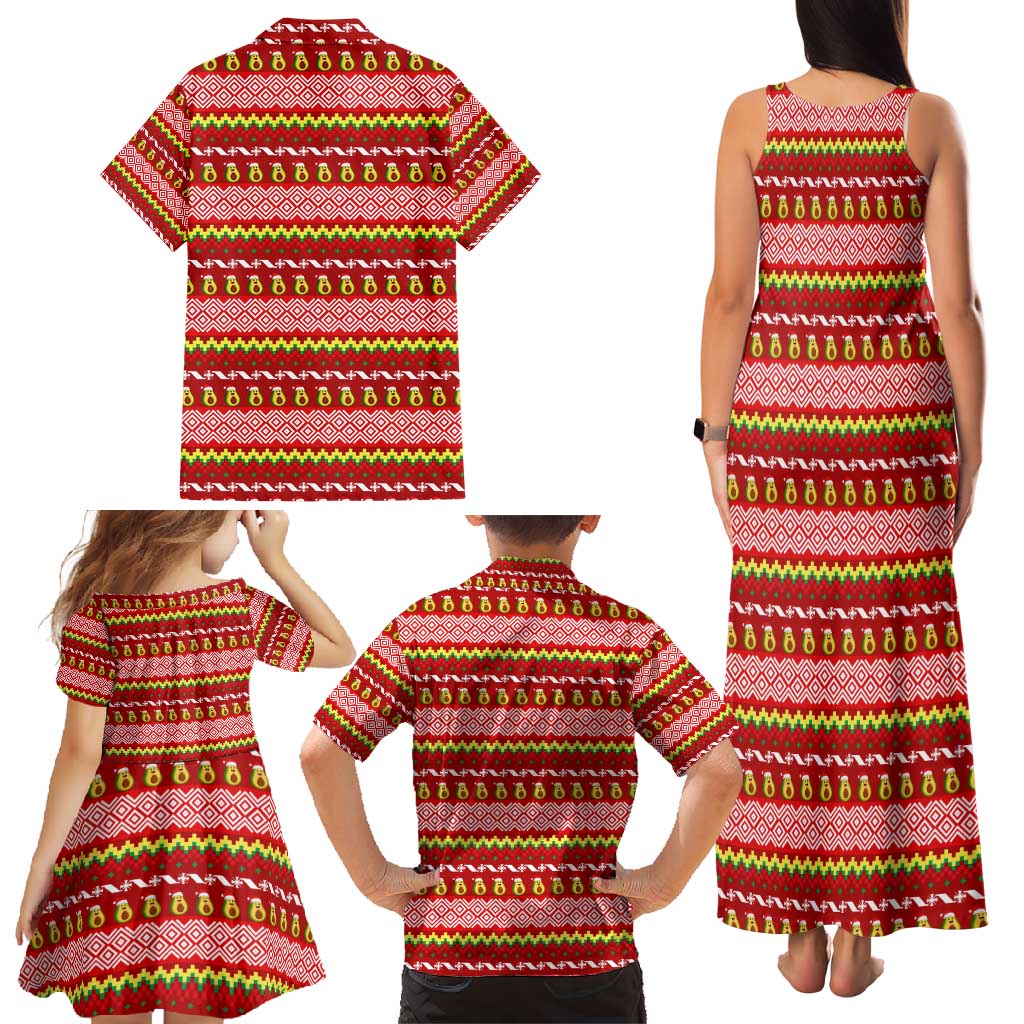 Avo Merry Christmas Family Matching Tank Maxi Dress and Hawaiian Shirt Xmas Holiday Patterns - Wonder Print Shop