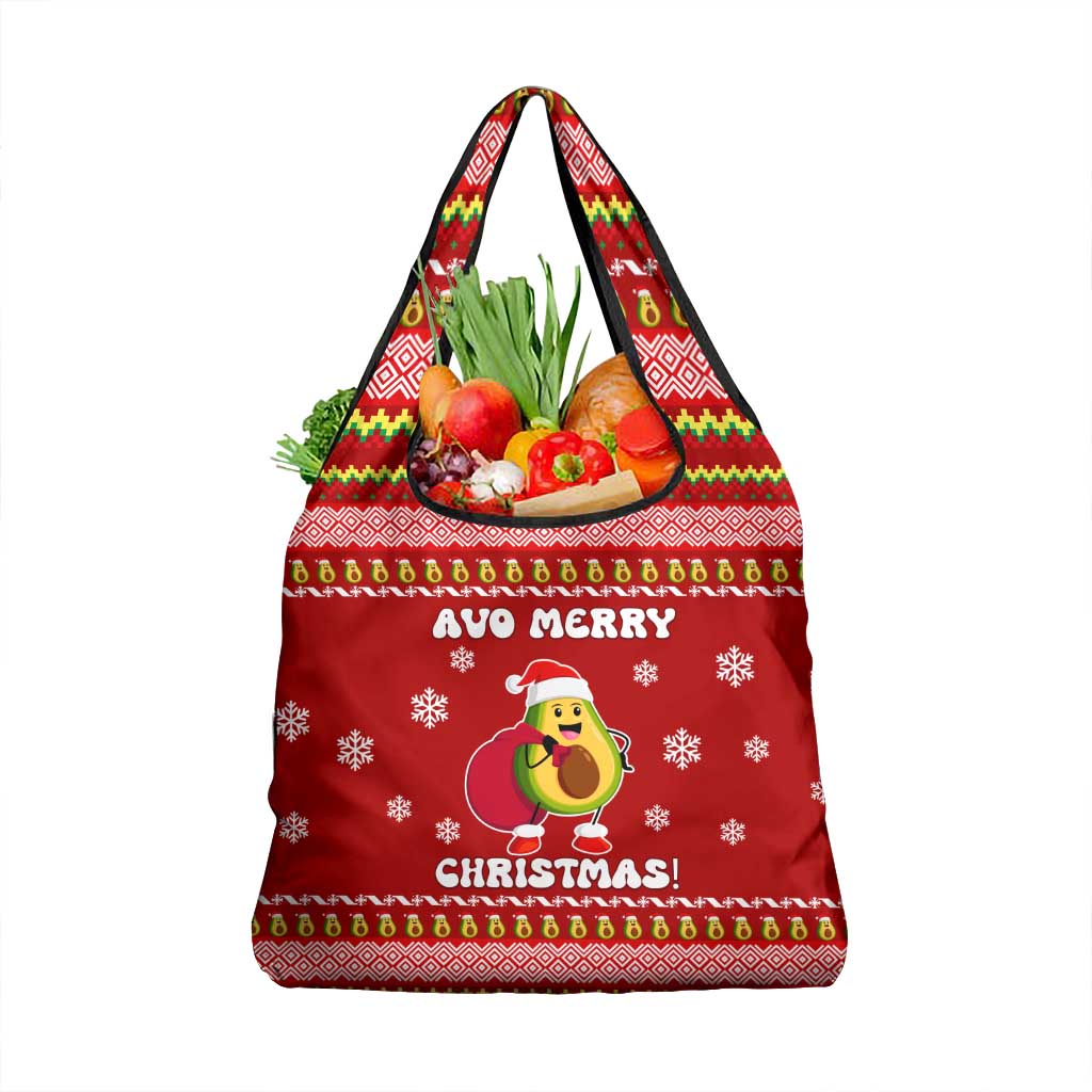 Avo Merry Christmas Grocery Bag Xmas Holiday Patterns - Wonder Print Shop